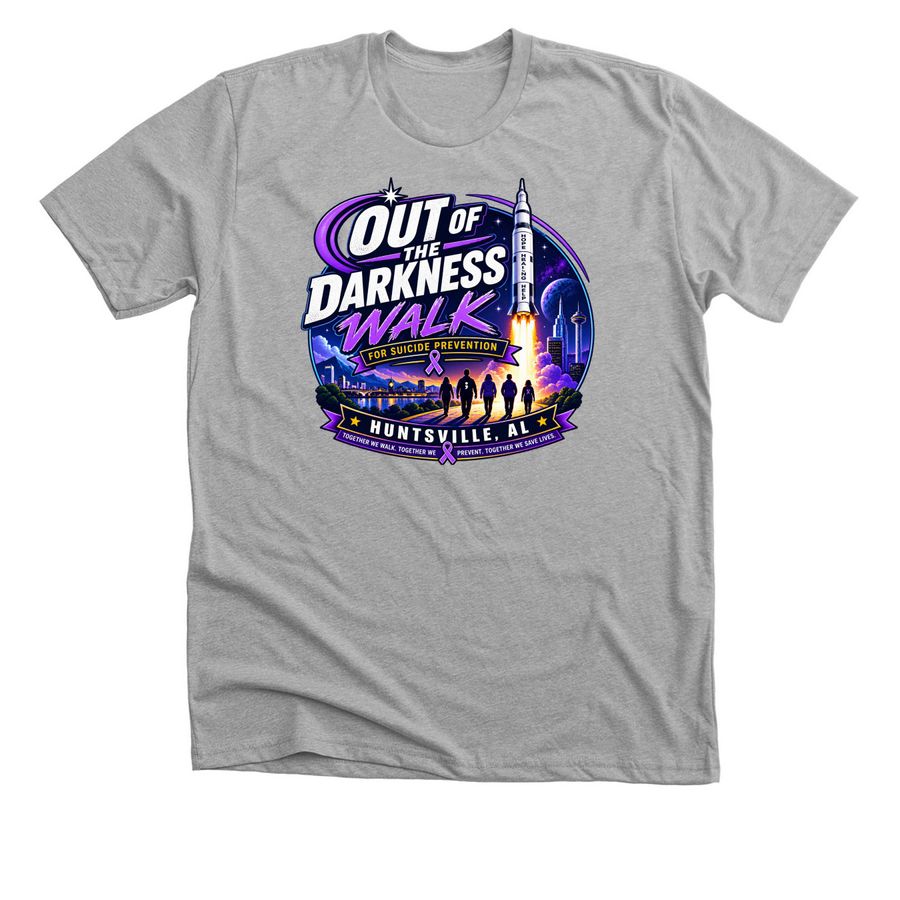 North Alabama Out of the Darkness Walk, a Athletic Heather Premium Unisex Tee