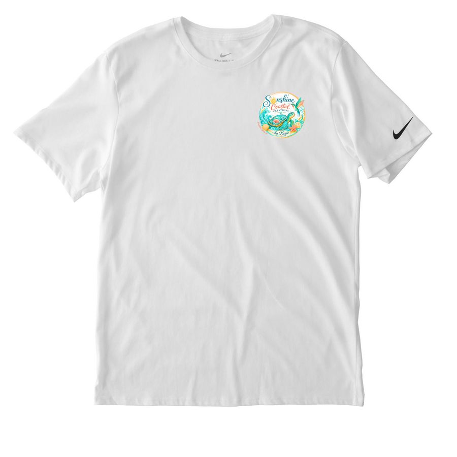 Sunshine Coastal Creations, a White Nike Dri-FIT Jersey Blend Performance Tee