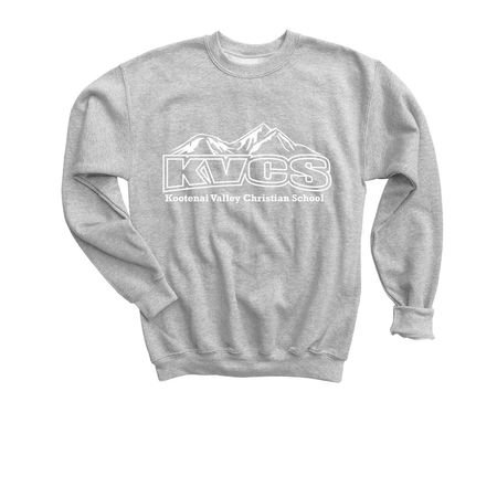 KVCS Logo, a Sport Grey Youth Crewneck Sweatshirt