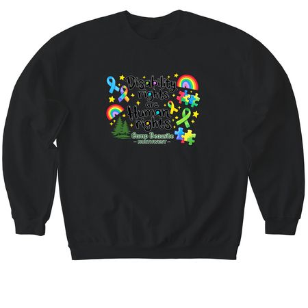 Disability Rights are Human Rights, a Black Softstyle Crewneck Sweatshirt