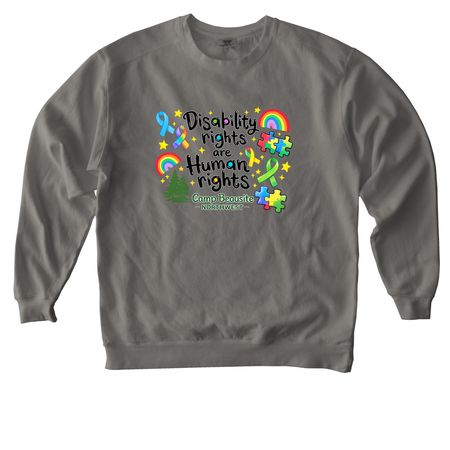 Disability Rights are Human Rights, a Grey Comfort Colors Crewneck Sweatshirt