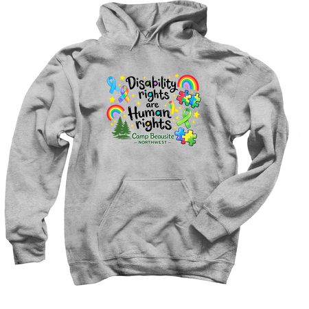 Disability Rights are Human Rights, a Sport Grey Pullover Hoodie