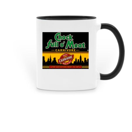 Chock full o' Meat Mugs, a Black Two-Tone Ceramic Mug
