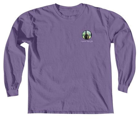Focused & Faithful II, a Grape Comfort Colors Long Sleeve Tee