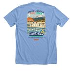 Swim Lessons Save Lives ? WLSL 2026, a Heather Carolina Blue Premium Unisex Tee (back-view)