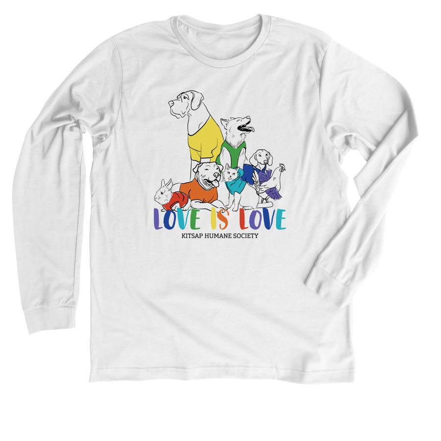 Love is Love, a Solid White Blend Premium Long Sleeve Tee