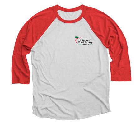 IFPN Summer Collection, a Red and Heather White 3/4 Sleeve Baseball Tee