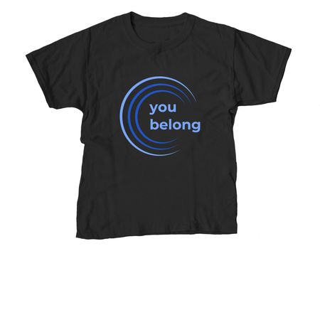 we all belong - reverse color edition, a Black Youth Unisex Tee
