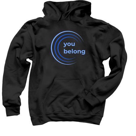 we all belong - reverse color edition, a Black Pullover Hoodie