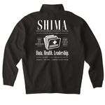 SHIMA, a Black Midweight Quarter Zip Pullover (back-view)