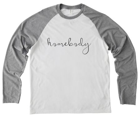 homebody, a Aluminum Grey/ Bright White Allmade Eco Triblend Colorblock Raglan Long Sleeve Tee