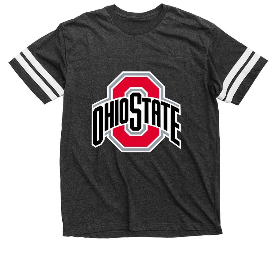 Ohio State Football Merch, a Vintage Smoke / White Football Jersey Tee