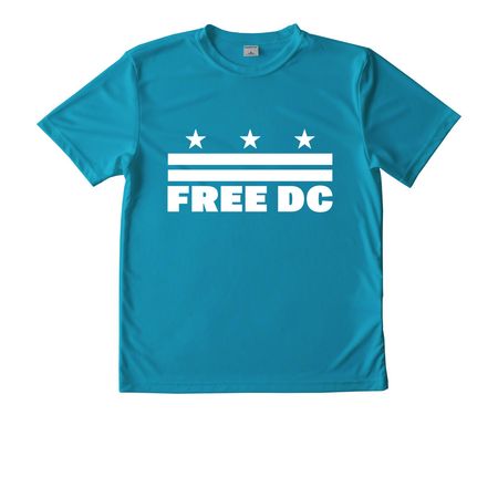 Sun and Workout Shirts, a Atomic Blue Youth Performance Tee