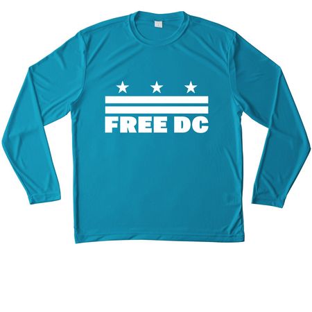 Sun and Workout Shirts, a Atomic Blue Unisex Performance Long Sleeve Tee