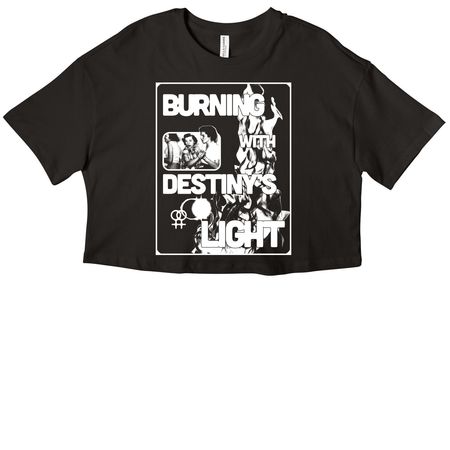 Burning with destiny's light?dark background, a Black Women?s Cropped Cotton Tee