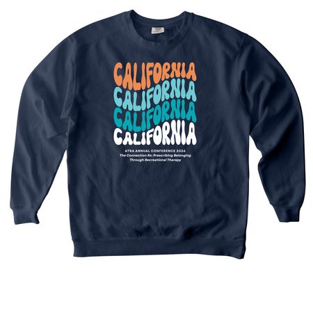 California Wavy&nbsp;, a True Navy Comfort Colors Crewneck Sweatshirt