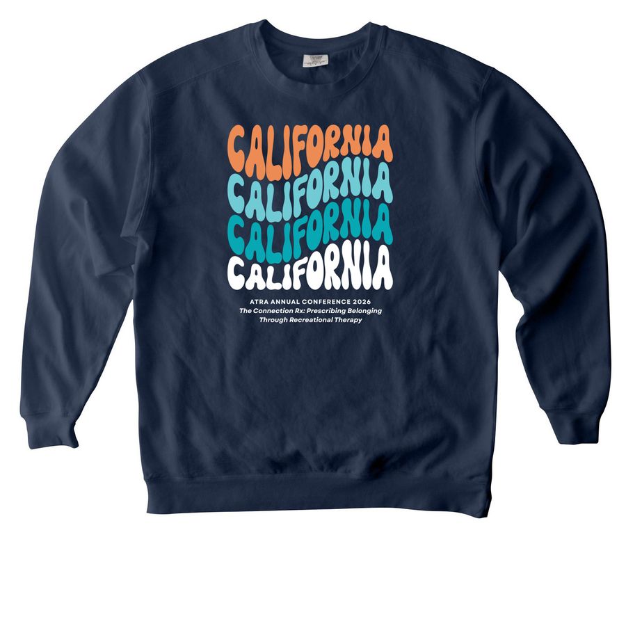 California Wavy&nbsp;, a True Navy Comfort Colors Crewneck Sweatshirt