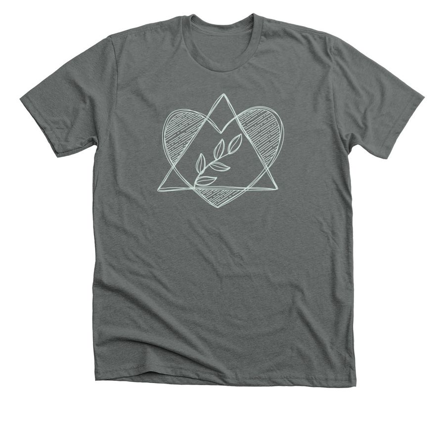 Love Grows Here, a Heavy Metal Premium Unisex Tee
