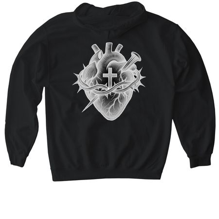 Faithful Scars(Black), a Black Gildan Softstyle Pullover Hoodie (back-view)