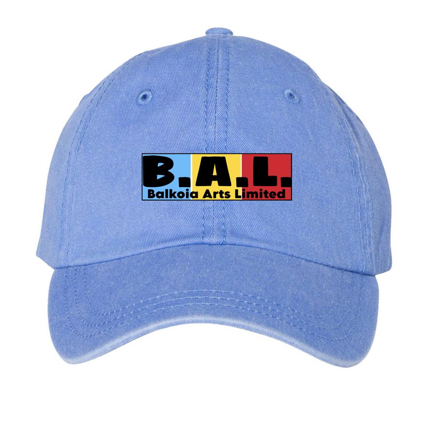 Balkoia Arts Limited - Caps, a Periwinkle Printed Pigment Dye Baseball Cap