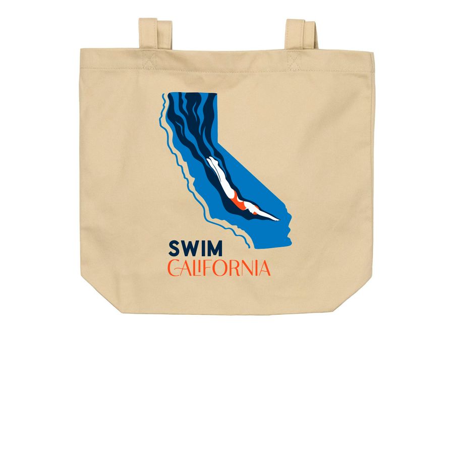 Swim California Totes, a Oyster Organic Cotton Tote Bag