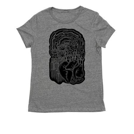 Mushrooms for Conservation Minnesota, a Aluminum Grey Allmade Eco Triblend Women?s Tee