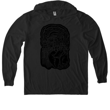 Mushrooms for Conservation Minnesota, a Space Black Allmade Eco Triblend Hoodie Tee