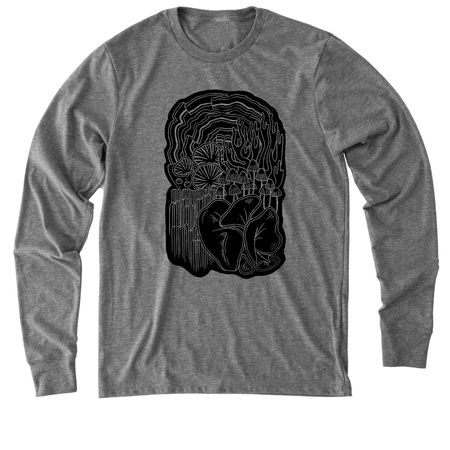 Mushrooms for Conservation Minnesota, a Aluminum Grey Allmade Eco Triblend Long Sleeve Tee