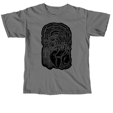 Mushrooms for Conservation Minnesota, a Grey Comfort Colors Unisex Tee