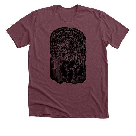 Mushrooms for Conservation Minnesota, a Heather Maroon Premium Unisex Tee