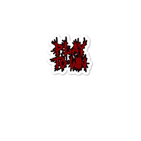 THE RED FONT STICKER, a White Kiss Cut Sticker
