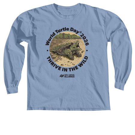 World Turtle Day? 2026, a Washed Denim Comfort Colors Long Sleeve Tee