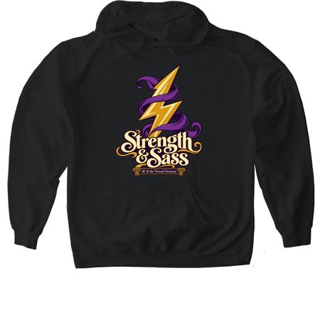 Strength & Sass, a Black Gildan Softstyle Pullover Hoodie