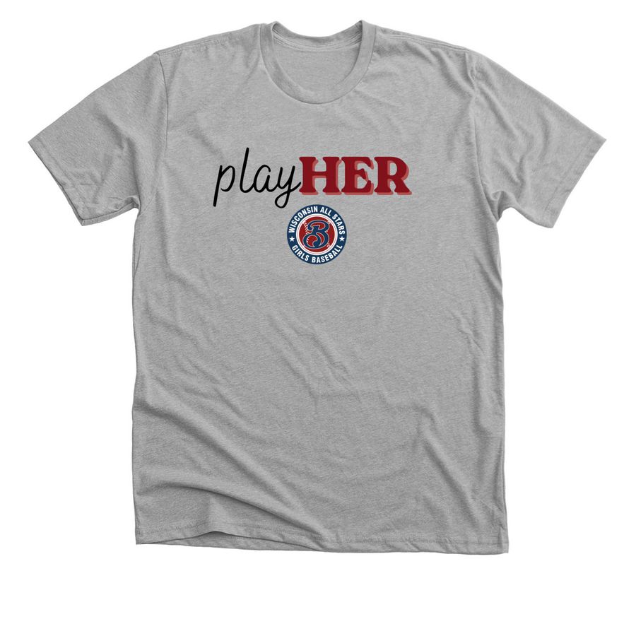 PlayHER, a Athletic Heather Premium Unisex Tee