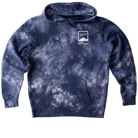 Learning Among the Oaks Long Sleeves, a Navy Youth Tie Dye Pullover Hoodie