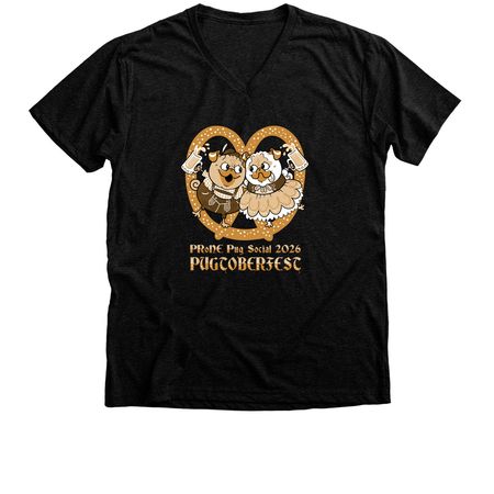 2026 Pugtoberfest&nbsp;, a Black Heather Premium V-Neck Tee