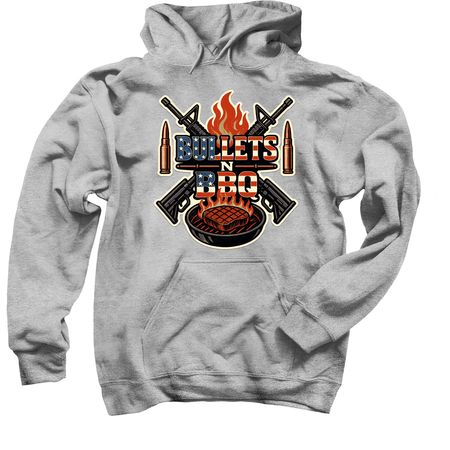 Bullets_N_BBQ Patriotic, a Sport Grey Pullover Hoodie