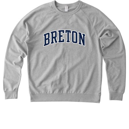 Bulldog Pride, a Granite Grey Heather Allmade Organic French Terry Crewneck Sweatshirt
