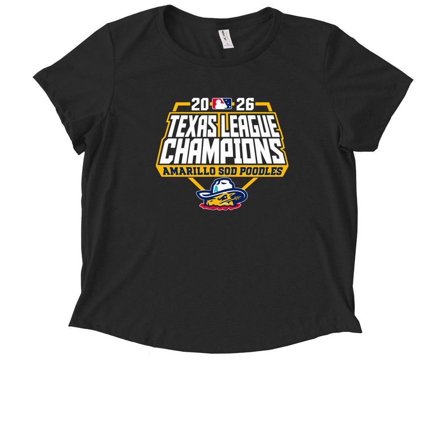 Amarillo Sod Poodles Champions T-Shirt 2026, a Deep Black Allmade Eco Triblend Women?s Scoop Neck Tee