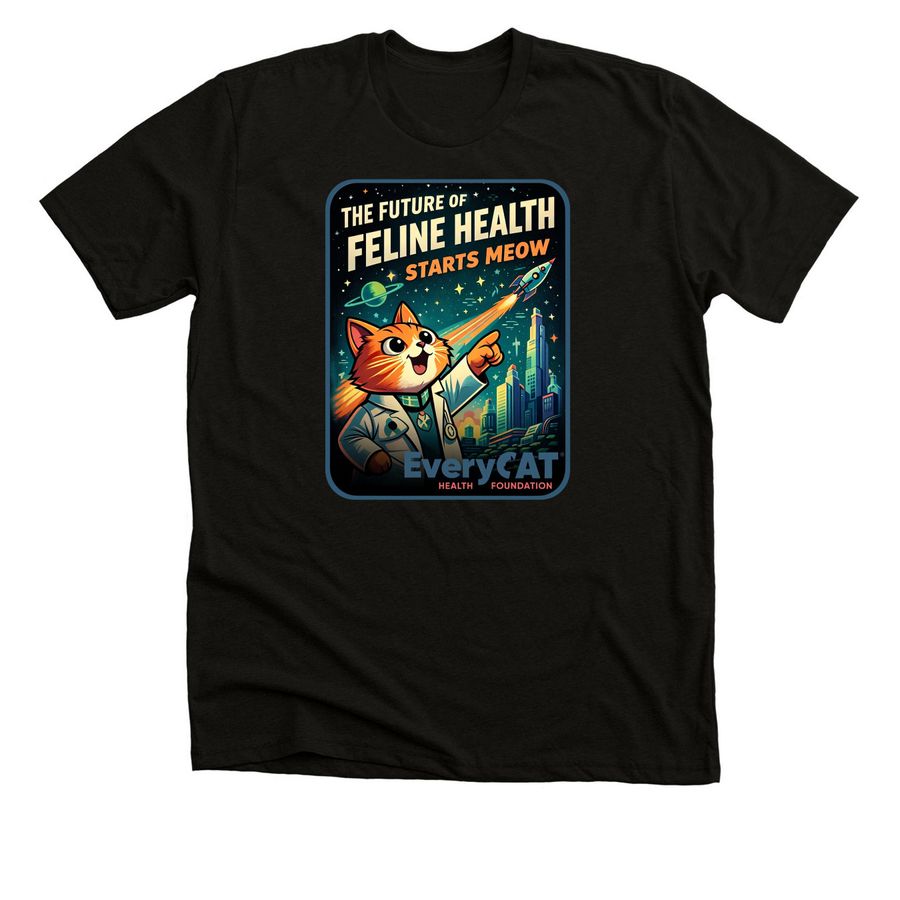 The Future of Feline Health, a Solid Black Blend Premium Unisex Tee
