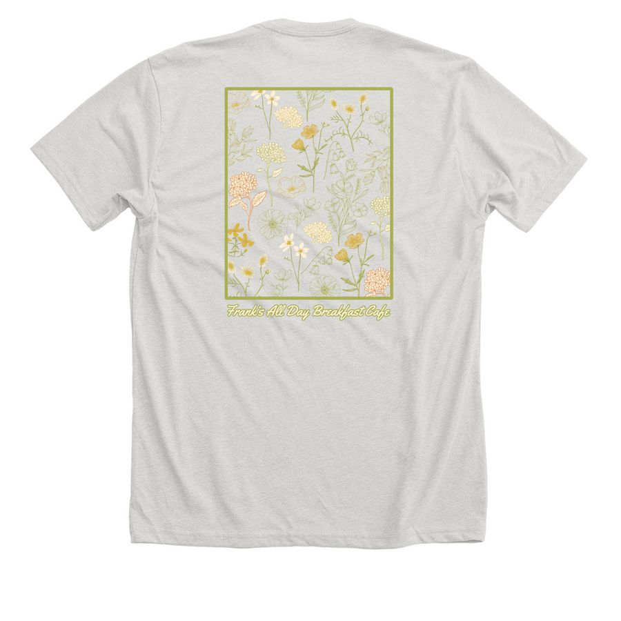 Frank's Breakfast, a Heather Cement Premium Unisex Tee (back-view)