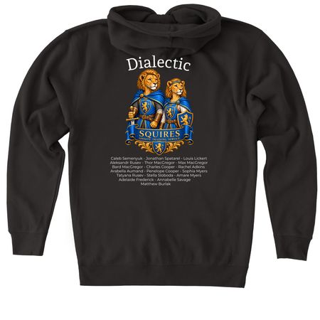 Dialectic Gear, a Black Heavyweight Zip Up Hoodie (back-view)