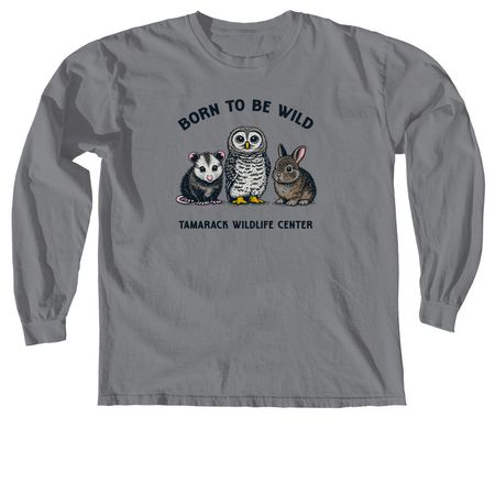 Tamarack Wildlife Center, a Granite Comfort Colors Long Sleeve Tee