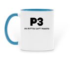 The Perfect "Pick-Me-Up", a Light Blue Two-Tone Ceramic Mug (back-view)