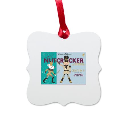 2026 Nutcracker Ornament, a White Aluminum Square Ornament
