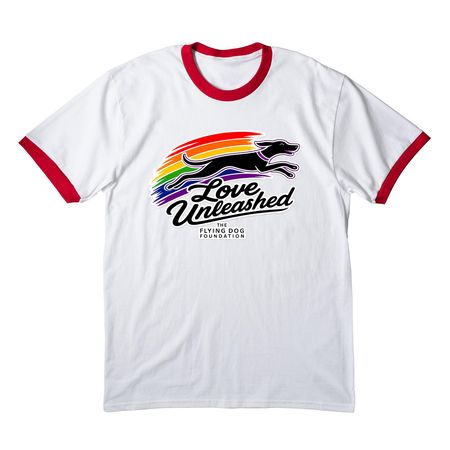 Love Unleashed, a White/ Red Cotton Ringer Tee