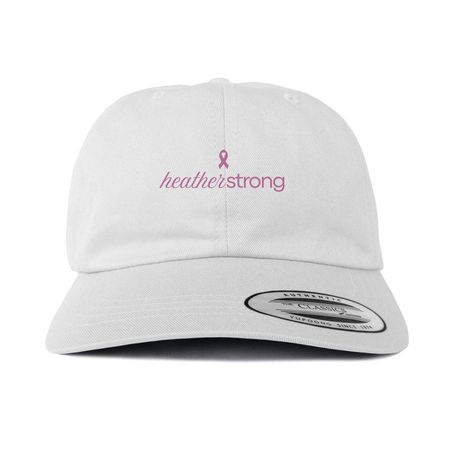 Heather Strong Hats - White, a White Printed Classic Baseball Cap