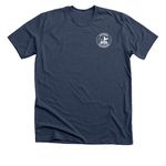 As It Is In Heaven, a Heather Navy Premium Unisex Tee (back-view)