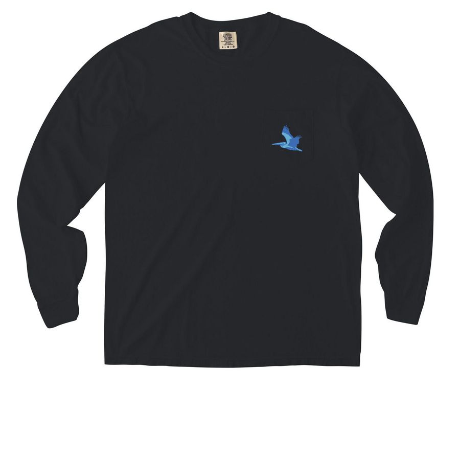 Splashberry Groovy Long Sleeve, a Black Comfort Colors Long Sleeve Pocket Tee