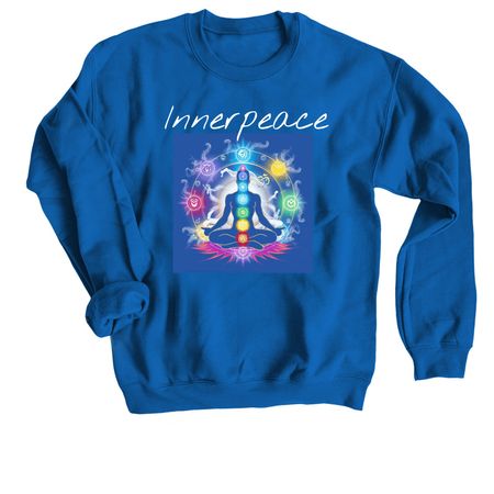 Inner peace., a Royal Blue Crewneck Sweatshirt